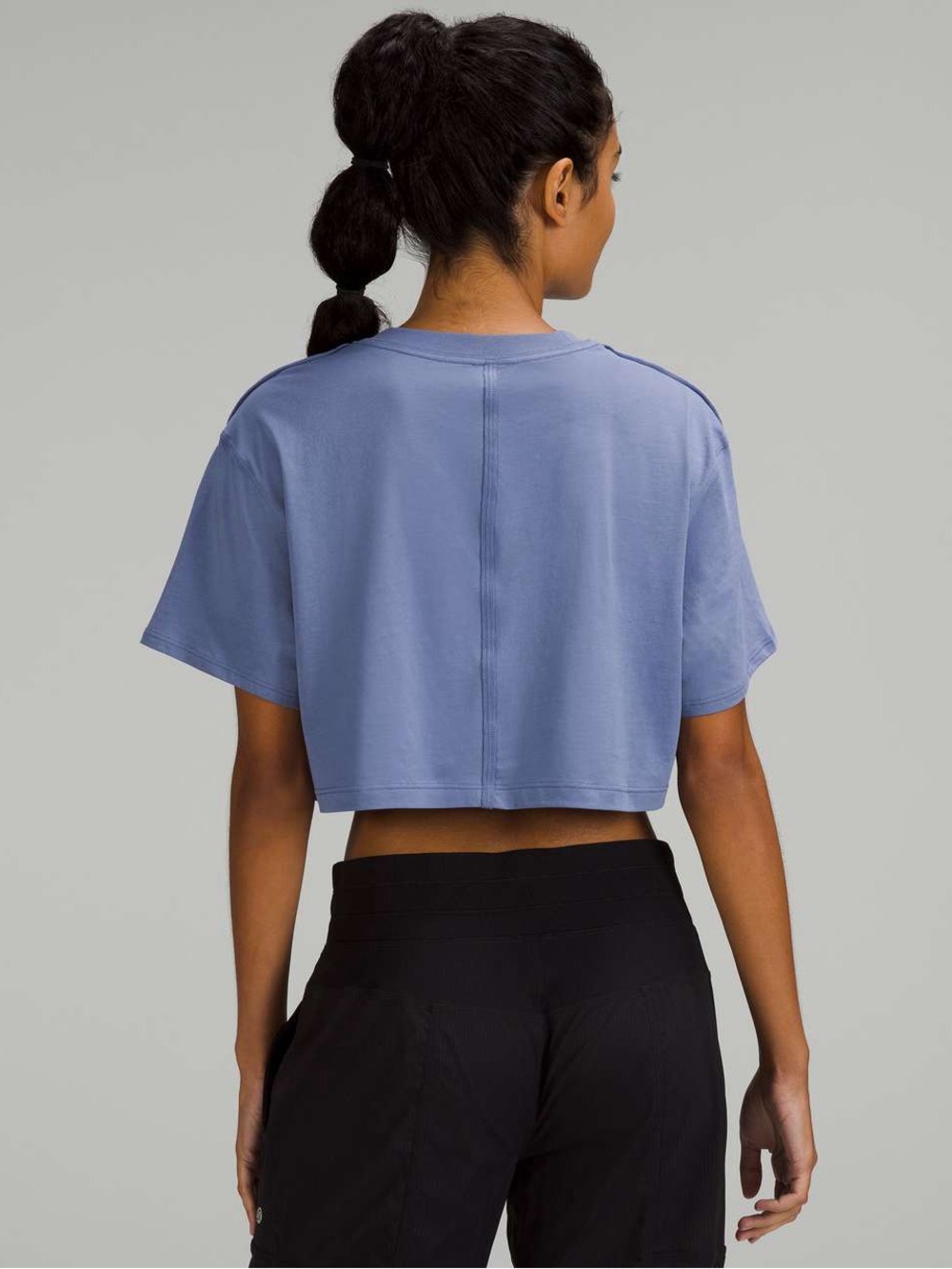 Lululemon All Yours Cropped T-Shirt in Water Drop Blue size 6 - Picture 3 of 10
